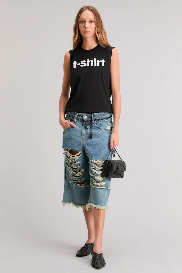 Remera musculosa con estampa gráfica de corte regular para mujer de Kosiuko en Remeras para argentina