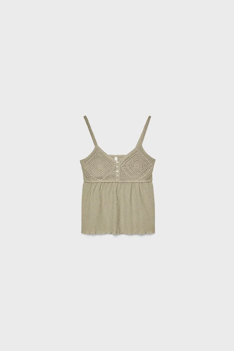 Top crochet con volantes de Stradivarius en Tops para argentina