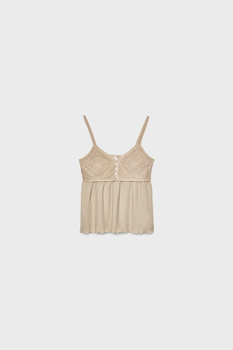Top crochet con volantes de Stradivarius en Tops para argentina
