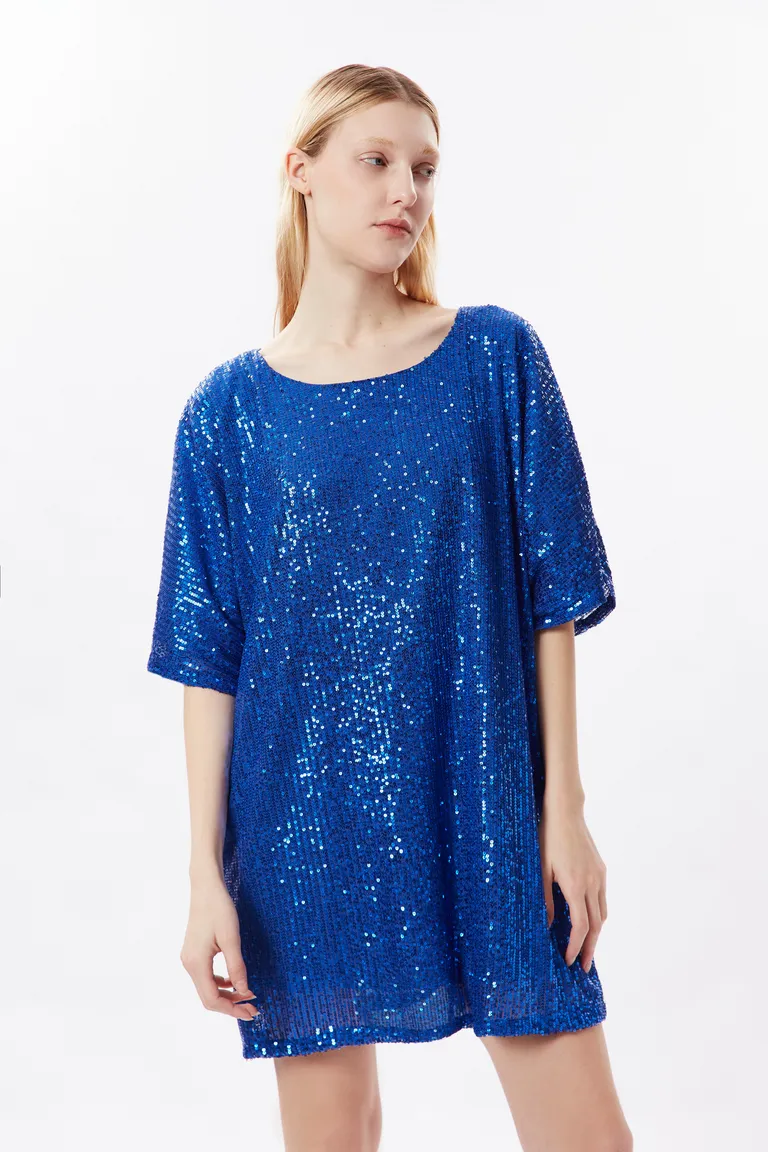 Vestido brillante de lentejuelas azules para mujer - Perfecto para ocasiones elegantes de Naíma en Vestidos para argentina