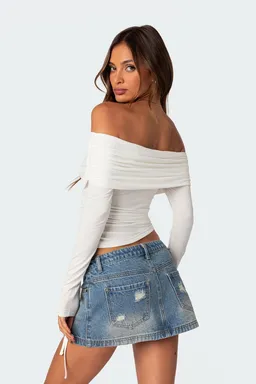 Top drapeado con cordón ajustable de Edikted en Tops para argentina