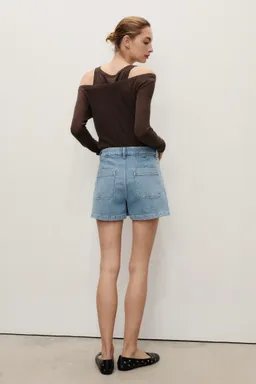 Shorts denim tiro alto bolsillos de Mango en Shorts para argentina