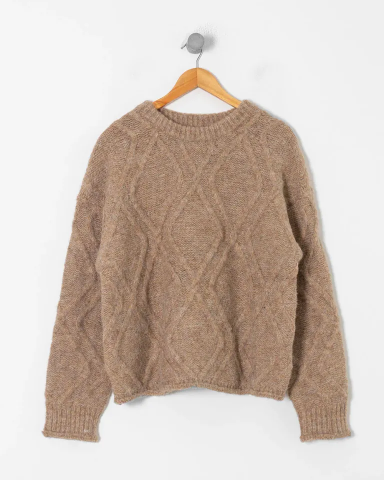 Suéter oversized de diseño geométrico de rombos, prenda abrigada y elegante para el invierno de Sky en Buzos y Sweaters para argentina