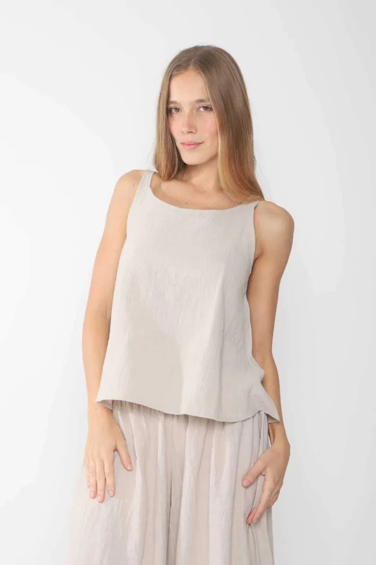 Blusa evase de lino para mujer, diseño elegante y casual de Belle en Blusas para argentina