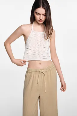 Pantalón palazzo algodón de Mango Teen en Pantalones para argentina