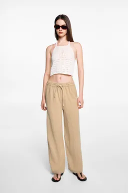 Pantalón palazzo algodón de Mango Teen en Pantalones para argentina