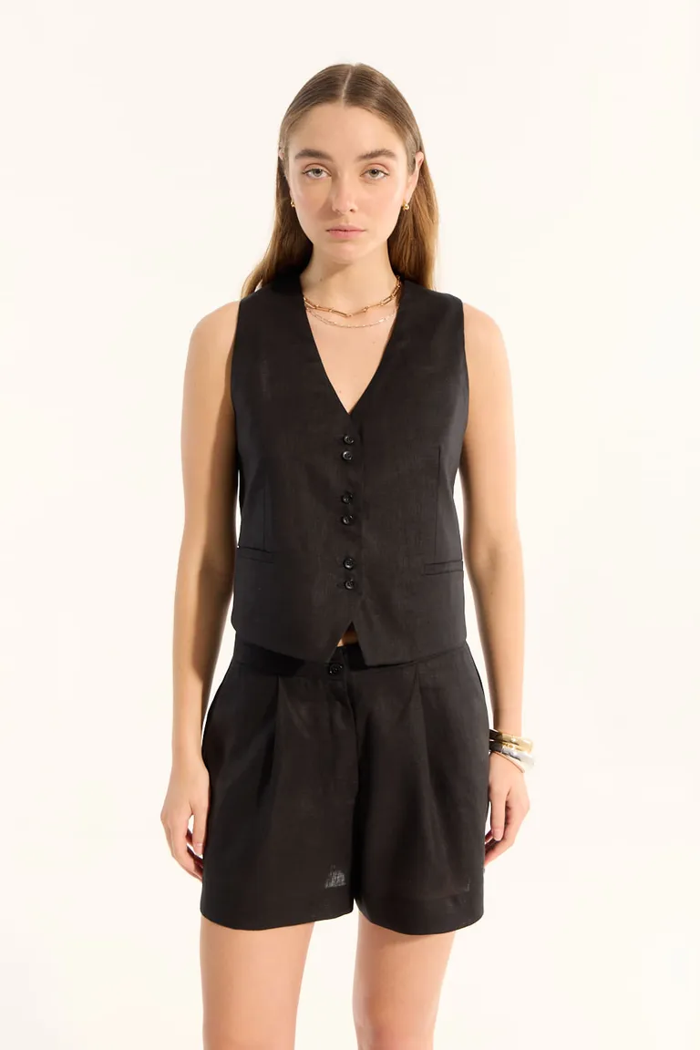 Chaleco de lino estilo sastre para mujer de Portsaid en Chalecos para argentina