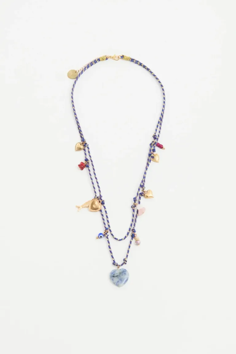 Collar doble con hilos brillantes y dijes decorativos múltiples de 45cm de Rapsodia en Bijouterie para argentina