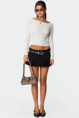 Micro falda short plisada denim de Edikted en Shorts para argentina