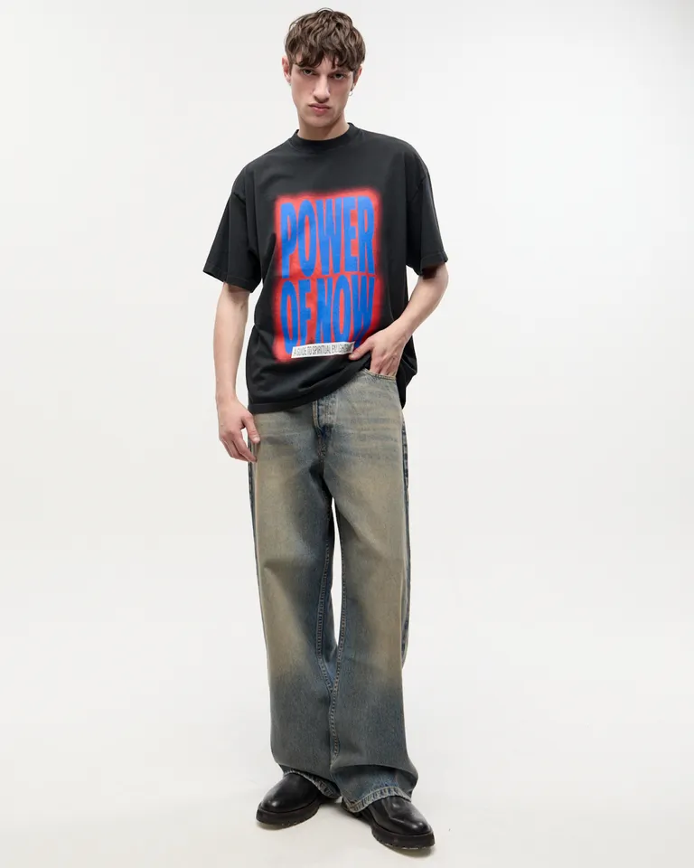 Pantalones wide fit de denim vintage con lavado artesanal en tonos azules y marrones de Ay Not Dead en Pantalones para argentina