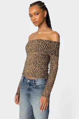 Top tejido doblado leopardo de Edikted en Tops para argentina