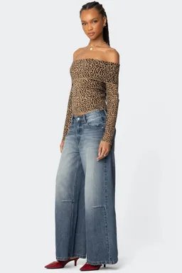 Top tejido doblado leopardo de Edikted en Tops para argentina