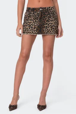 Minifalda denim estampado leopardo de Edikted en Faldas para argentina