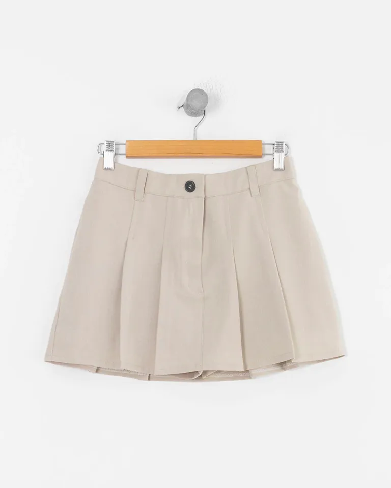 Falda tableada con short interno y cierre frontal - Tela sastrera de Sky en Faldas para argentina