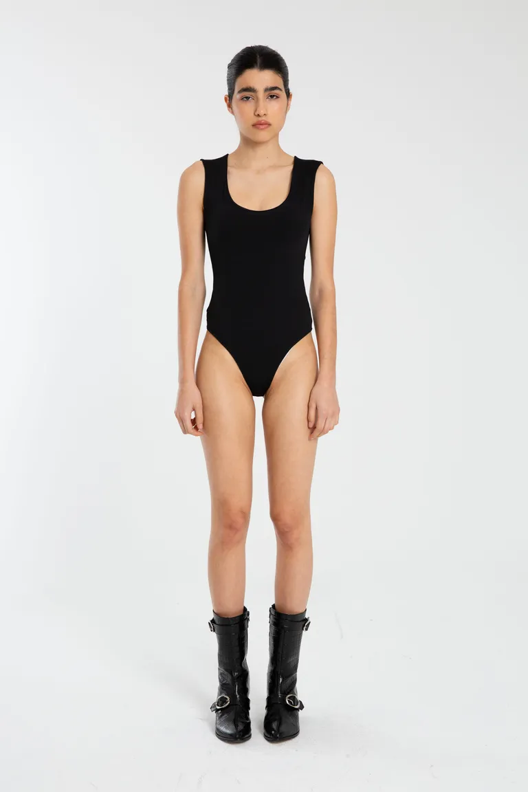 Cuerpo negro sin mangas con cierre en entrepierna de Naíma en Bodies para argentina