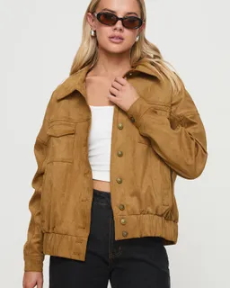 Bomber ristretto faux suede de Princess Polly en Chaquetas para argentina
