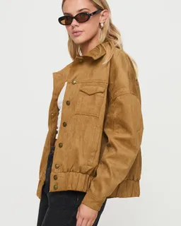 Bomber ristretto faux suede de Princess Polly en Chaquetas para argentina