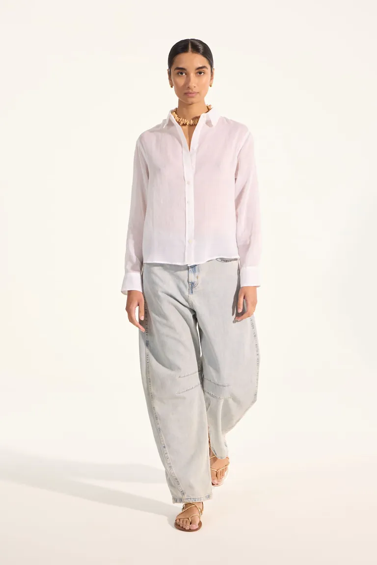 Camisa de ramio de corte amplio y mangas largas para mujer de Portsaid en Camisas para argentina