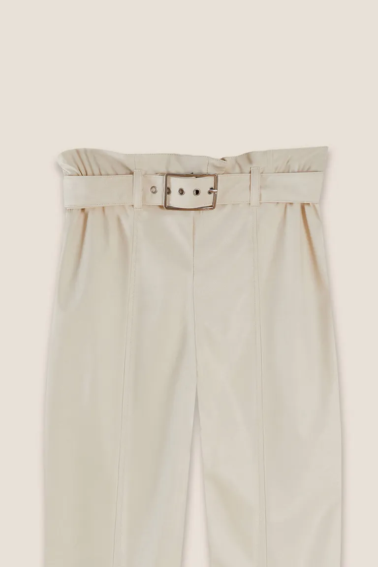 Pantalón de cuero ecológico con cintura ajustable y hebilla exclusiva de Tucci en Pantalones para argentina