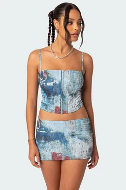 Corset mesh estampado love letter de Edikted en Bodies para argentina