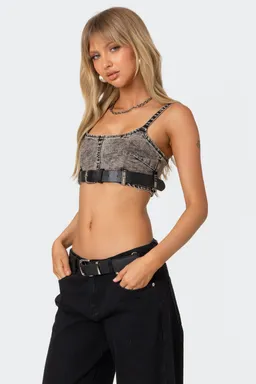 Top denim con cinturón de Edikted en Tops para argentina