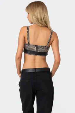 Top denim con cinturón de Edikted en Tops para argentina