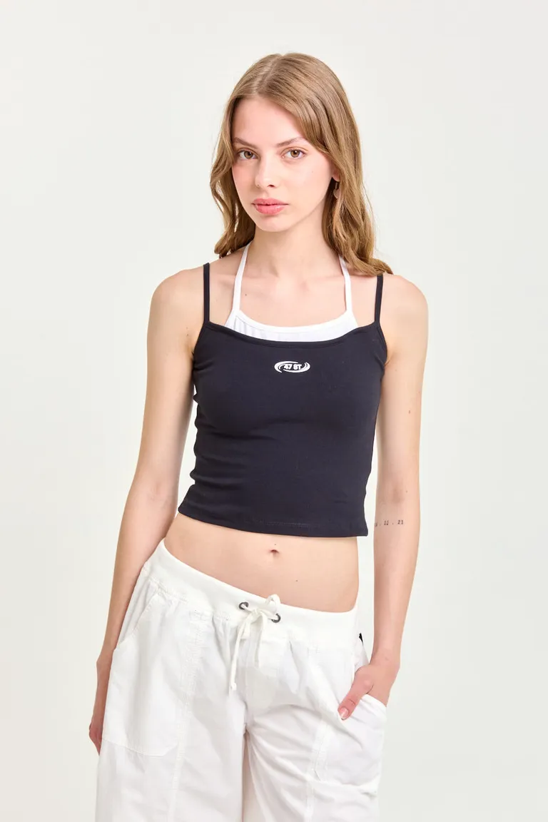 Camiseta de algodón elástico con doble escote para mujer de 47 Street en Tops para argentina