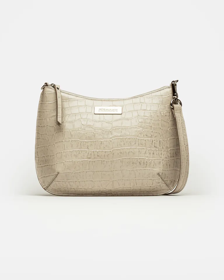 Bolso bandolera de cuero genuino con silueta estructurada y mayor capacidad de Prüne en Bolsos y Carteras para argentina