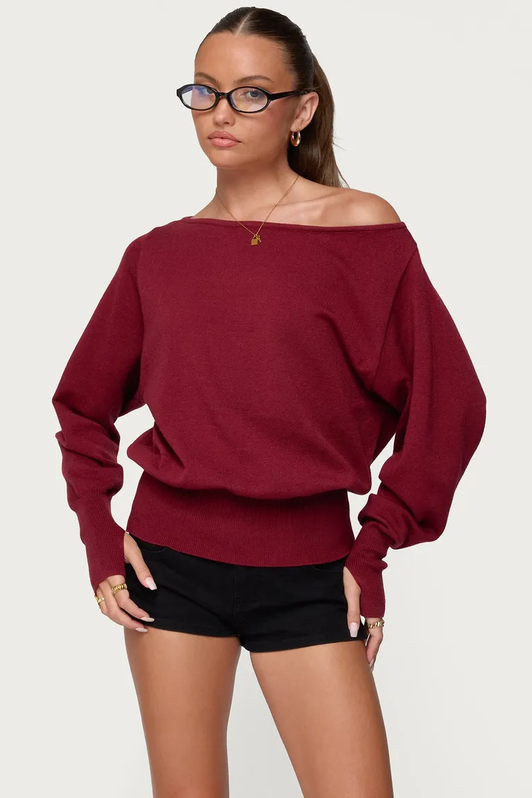 Sweater oversize con hombros descubiertos de Edikted en Buzos y Sweaters para argentina