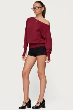 Sweater oversize con hombros descubiertos de Edikted en Buzos y Sweaters para argentina