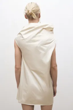 Vestido algodón cuello drapeado de Mango en Vestidos para argentina