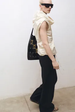 Vestido algodón cuello drapeado de Mango en Vestidos para argentina