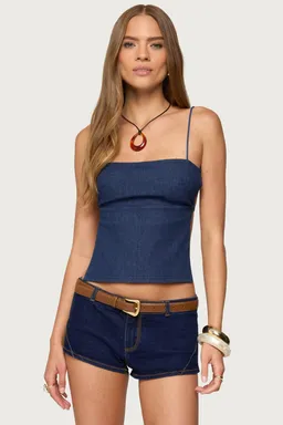 Top denim sin espalda conley de Edikted en Tops para argentina