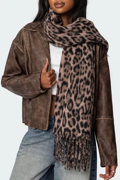 Bufandas Tipo Leopardo Bufanda Leopardo Mujer - Ligera, 90x180 Cm, Estampado Animal, Talla Única Bufandas Leopardo Mujer