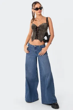 Corset terciopelo con encaje de Edikted en Ropa Interior y Medias para argentina