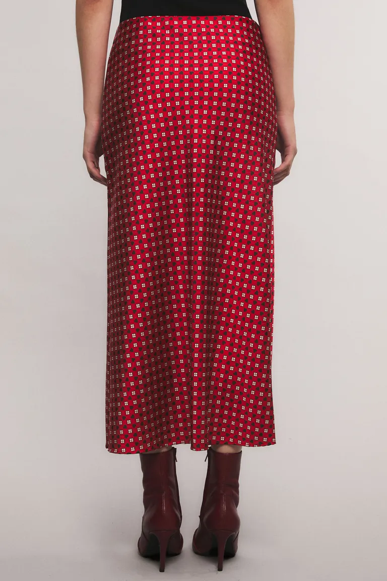 Vestido midi con cuello solapa, botones frontales y estampado de figuras geométricas pequeñas de Kosiuko en Vestidos para argentina