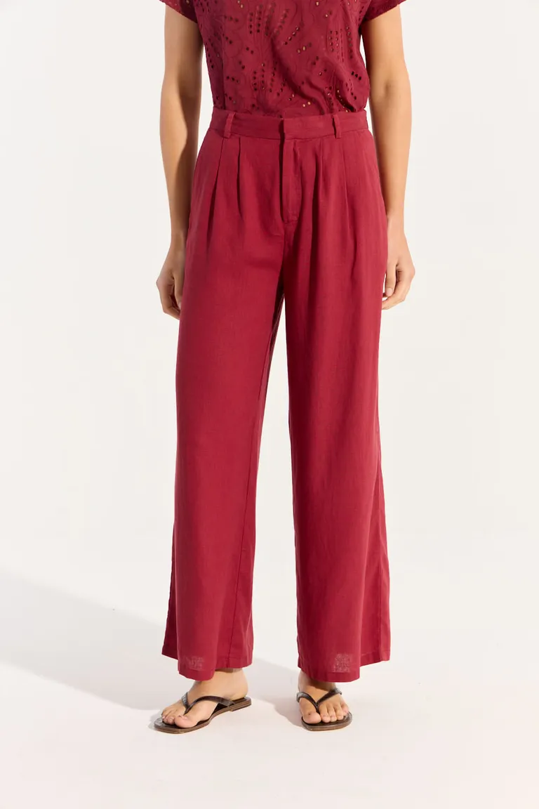 Pantalón de lino viscosa de diseño elegante y confortable para mujer de Portsaid en Pantalones para argentina