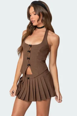 Top halter lazo estampado escocés de Edikted en Tops para argentina