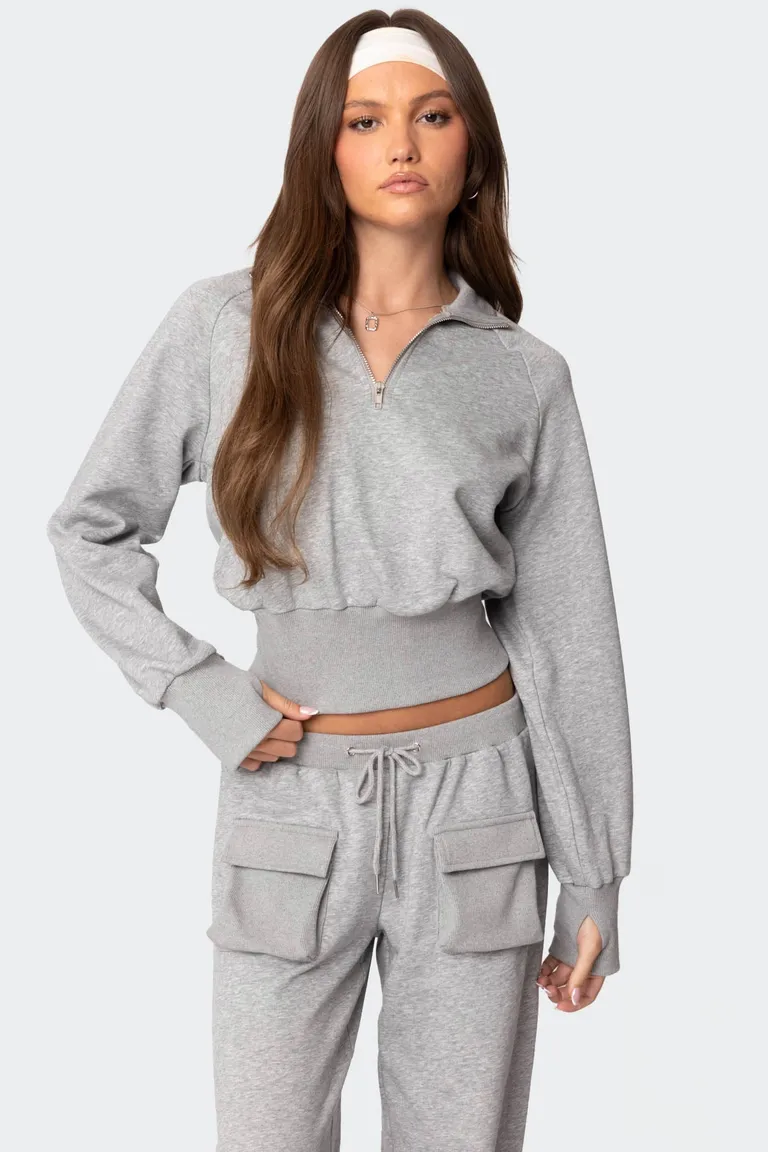 Top cierre bailey terry francés de Edikted en Buzos y Sweaters para argentina
