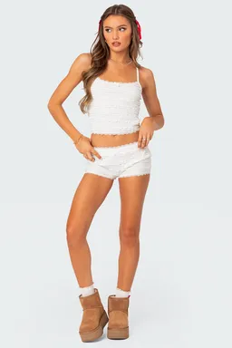 Short lucy encaje volados de Edikted en Shorts para argentina