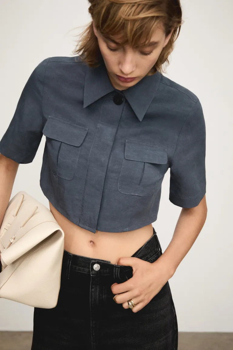 Camisa lyocell crop de Mango en Camisas para argentina