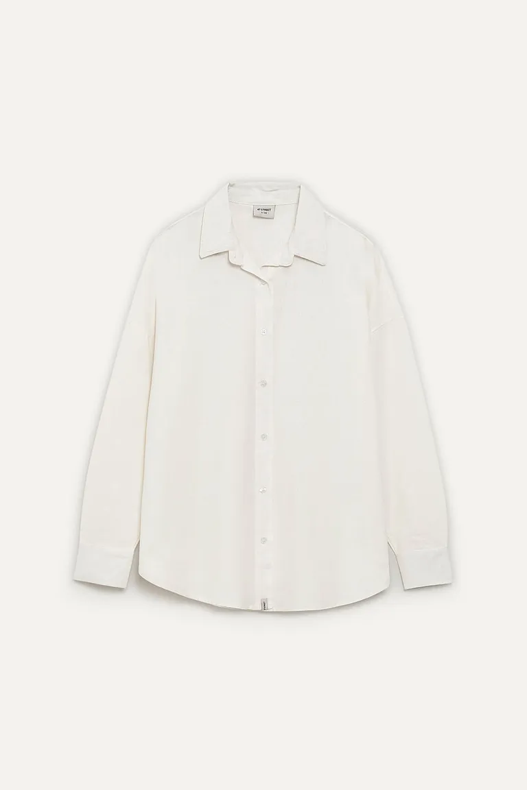 Camisa de lino de corte holgado y manga larga para mujer de 47 Street en Camisas para argentina