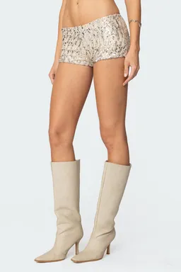 Micro short lentejuelas wavy baby de Edikted en Shorts para argentina