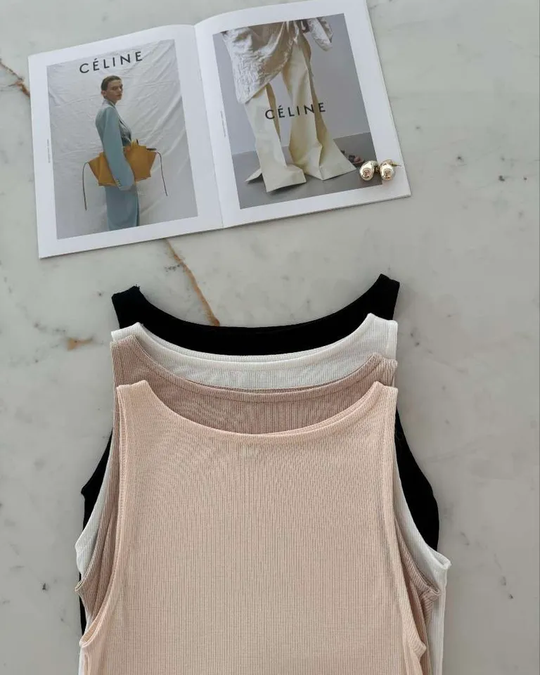 Musculosa de algodón con escote de bote para mujer de Hesed en Remeras para argentina