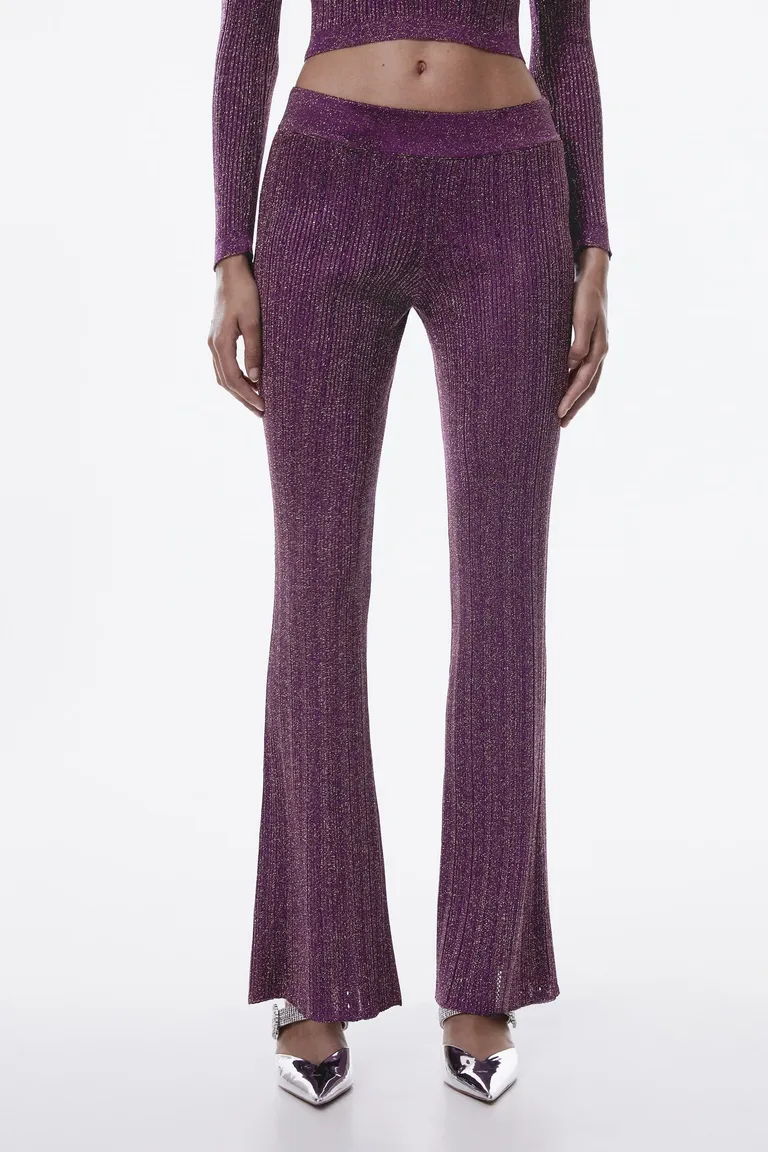 Pantalón acampanado punto lúrex de Mango en Pantalones para argentina