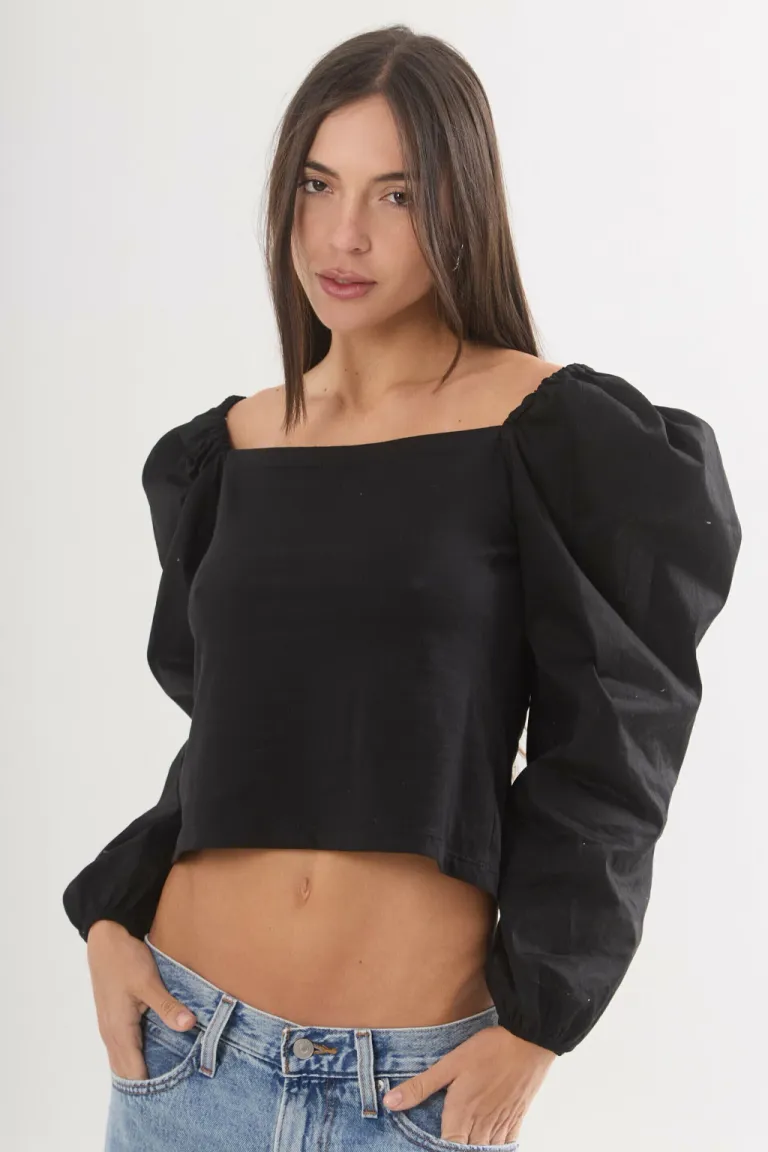 Blusa de mangas abullonadas para mujer, ideal para diversos atuendos de Belle en Blusas para argentina