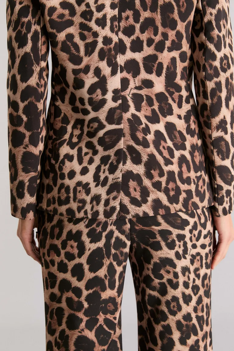 Blazer de estampado de leopardo con corte regular y bolsillo ojal al frente de Kosiuko en Blazers para argentina