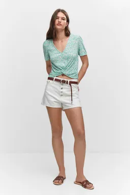 Blusa texturizada con nudo de Mango en Blusas para argentina