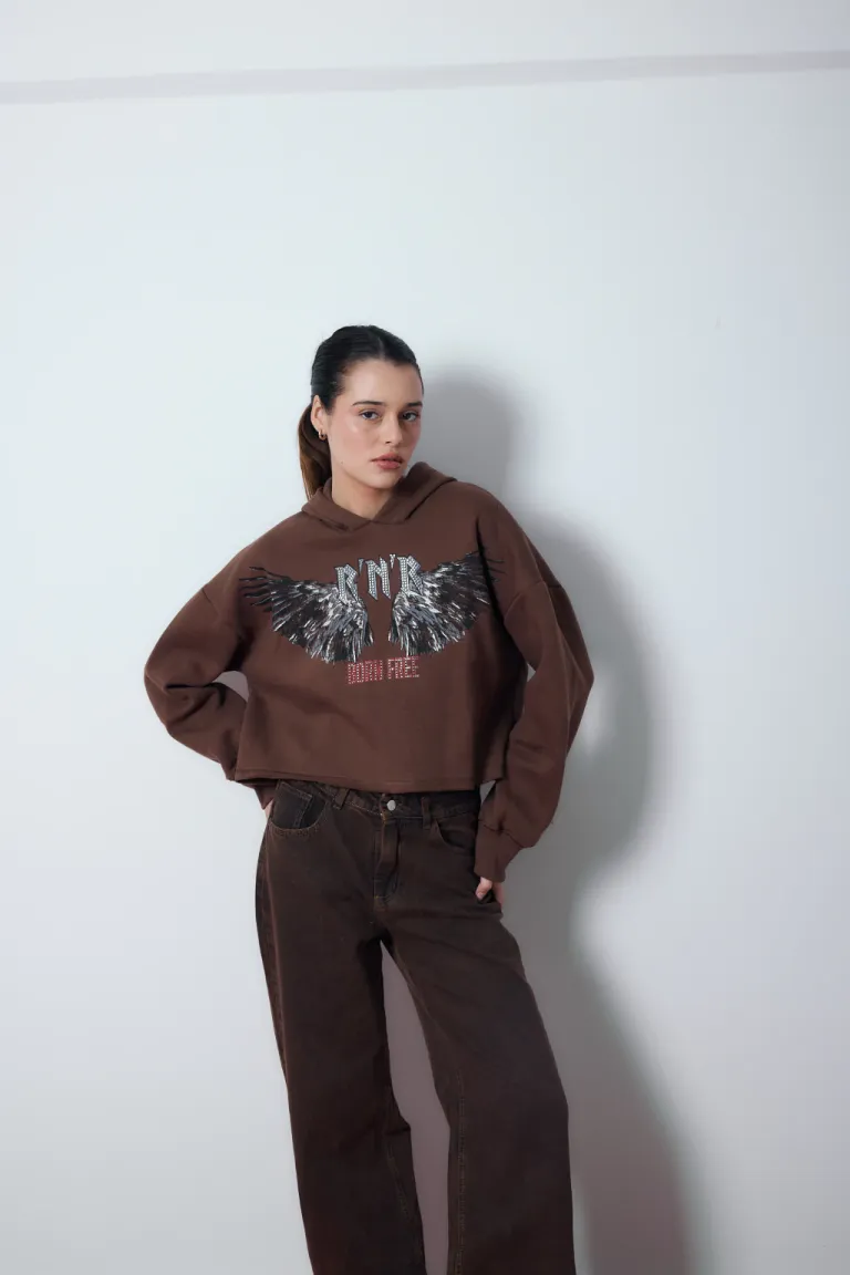 Buzo corto con capucha y estampado RNR para mujer de Audaz en Buzos y Sweaters para argentina