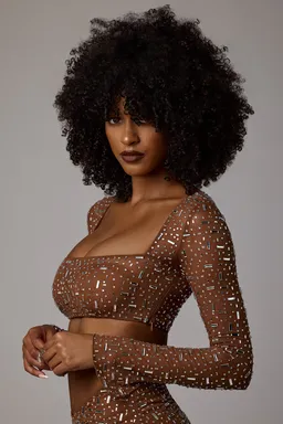 Crop top manga larga bordado de Oh Polly en Tops para argentina